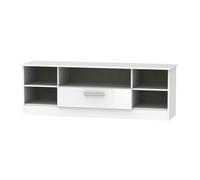 Trent Wide 1 Drawer TV & Media Unit (Ready Assembled) Ready Assembled 2 U White One Size