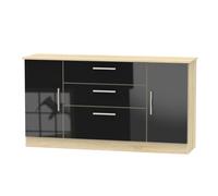 Ready Assembled 2 U Trent Wide 2 Door 3 Drawer Unit (Ready Assembled) in Black Ready Assembled 2 U Black