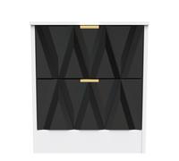 Ready Assembled 2 U Washington 2 Drawer Bedside Cabinet (Ready Assembled) in Black Ready Assembled 2 U Black