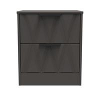 Ready Assembled 2 U Washington 2 Drawer Bedside Cabinet (Ready Assembled) in Dark Grey Ready Assembled 2 U Dark Grey