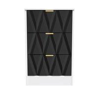 Ready Assembled 2 U Washington 3 Drawer Bedside Cabinet (Ready Assembled) in Black Ready Assembled 2 U Black