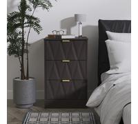 Ready Assembled 2 U Washington 3 Drawer Bedside (Ready Assembled) in Dark Grey | Size: Small Ready Assembled 2 U Dark Grey Small