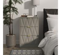 Ready Assembled 2 U Washington 3 Drawer Bedside (Ready Assembled) in Grey | Size: Small Ready Assembled 2 U Grey Small
