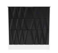 Ready Assembled 2 U Washington 3 Drawer Deep Chest (Ready Assembled) in Black Ready Assembled 2 U Black