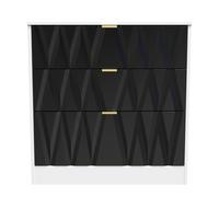 Ready Assembled 2 U Washington 3 Drawer Deep Chest (Ready Assembled) in Black Ready Assembled 2 U Black