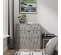 Ready Assembled 2 U Washington 3 Drawer Deep Chest (Ready Assembled) in Grey | Size: Medium Ready Assembled 2 U Grey Medium