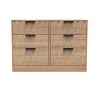 Welcome Furniture Ready Assembled Las Vegas 6 Drawer Midi Chest In Bardolino Oak, Brown