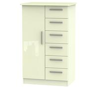 Ready Assembled 2 U Windsor 1 Door 5 Drawer Childrens Wardrobe (Ready Assembled) in Cream Ready Assembled 2 U Cream