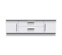 Ready Assembled 2 U Windsor 2 Door 2 Drawer Superwide TV Unit (Ready Assembled) in White Ready Assembled 2 U White