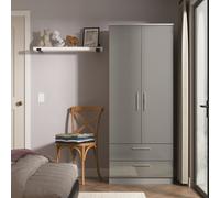 Ready Assembled 2 U Windsor 2 Door 2 Drawer Wardrobe (Ready Assembled) in Dark Grey Ready Assembled 2 U Dark Grey