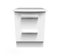 Ready Assembled 2 U Windsor 2 Drawer Bedside Cabinet (Ready Assembled) in White Ready Assembled 2 U White