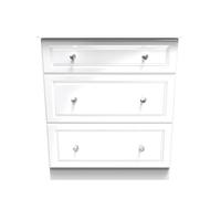 Ready Assembled 2 U Windsor 3 Drawer Deep Chest (Ready Assembled) in White Ready Assembled 2 U White