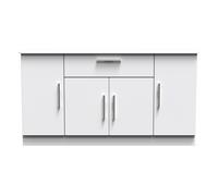 Ready Assembled 2 U Windsor 4 Door 1 Drawer Wide Unit (Ready Assembled) in White Ready Assembled 2 U White
