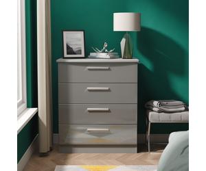 Ready Assembled 2 U Windsor 4 Drawer Chest (Ready Assembled) in Dark Grey Ready Assembled 2 U Dark Grey