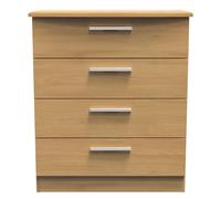 Ready Assembled 2 U Windsor 4 Drawer Chest (Ready Assembled) in Light Brown Ready Assembled 2 U Light Brown