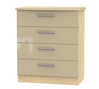 Ready Assembled 2 U Windsor 4 Drawer Chest (Ready Assembled) in Light Brown Ready Assembled 2 U Light Brown