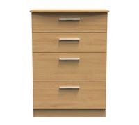 Ready Assembled 2 U Windsor 4 Drawer Deep Chest (Ready Assembled) in Light Brown Ready Assembled 2 U Light Brown
