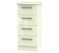 Ready Assembled 2 U Windsor 4 Drawer Tall Bedside (Ready Assembled) in Cream Ready Assembled 2 U Cream