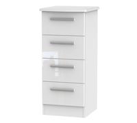 Ready Assembled 2 U Windsor 4 Drawer Tall Bedside (Ready Assembled) in White Ready Assembled 2 U White