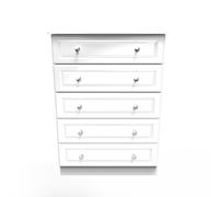Ready Assembled 2 U Windsor 5 Drawer Chest (Ready Assembled) in White Ready Assembled 2 U White