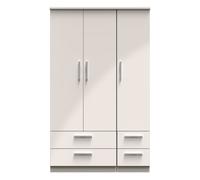 Ready Assembled 2 U Windsor Triple 2 Drawer + Drawer Wardrobe (Ready Assembled) in Taupe Ready Assembled 2 U Taupe