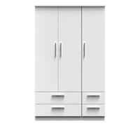 Ready Assembled 2 U Windsor Triple 2 Drawer + Drawer Wardrobe (Ready Assembled) in White Ready Assembled 2 U White