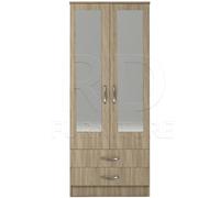 Ready assembled Classic 2 Door 2 Drawer Mirrored Wardrobe Oak