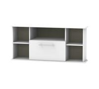 Ready Assembled Matt Grey Corner Tv Unit With 2 Shelves, (H)51Cm X (W)112Cm X (D)51.5Cm