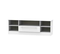 Ready Assembled Matt Grey Tv Stand With 2 Shelves, (H)49.5Cm X (W)146.5Cm X (D)40Cm