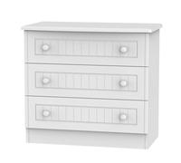 Ready Assembled Matt White 3 Drawer Chest Of Drawers (H)695mm (W)765mm (D)415mm