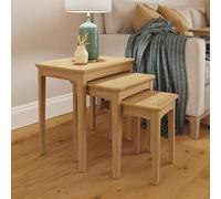 Ready Assembled Nest Of 3 Ash Nesting Tables FWStyle Brown One Size