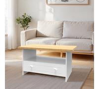 Ready Assembled Porcelain White 1 Drawer Coffee Table (H)495mm (W)40mm