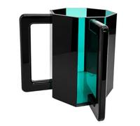 Ready Covers Lucite Netilat Yadayim Washing Cup - Modern Dual-Handle Jewish Ritual Handwashing Cup, 5" Tall - Turquoise/Clear Judaica for Shabbat & Daily Use