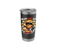 Ready Fire Aim Funny Political Cartoon Graphic Stainless Steel Insulated Tumbler