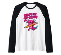 Ready for 2nd Grade Pink Axolotl Back to School Teacher Kids Raglan Baseball Tee