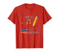 Ready for First Grade: Exciting School Adventure Begins T-Shirt, Men, Red, XXL