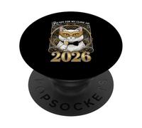 Ready For My Close Up 2026 Fancy Cat New Year PopSockets Adhesive PopGrip