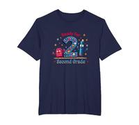 Ready for Second Grade Milestone Kids School Start T-Shirt, Men's Big and Tall, Navy, 6X Tall
