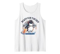 Ready for Takeoff Penguin Rocket Cute Space Design Tank Top