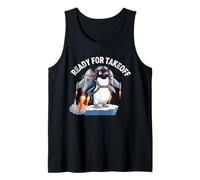 Ready for Takeoff Penguin Rocket Cute Space Design Tank Top