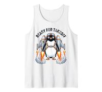 Ready for Takeoff Penguin Rocket Cute Space Design Tank Top