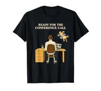 Ready for The Conference Call Work from Home Humor Cat Owner T-Shirt