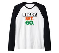 Ready Go Marathon Go Time Get Moving Sprinter 10k 5k Race Raglan Baseball Tee