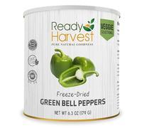 Ready Harvest Green Bell Pepper Freeze-Dried Freeze Dried Vegetables Pantry Staples Survival Emergency Supply Canned Vegetables Survival Food 25-Year Shelf Life #10 Can 6.3oz