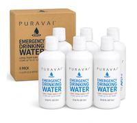 Ready Harvest Puravai Emergency Drinking Water, 6-Pack (1 Liter Bottles), 20-Year Shelf Life, Long-Term Water Storage for Emergency Preparedness, Disaster Kits, Survival Supplies