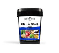 Ready Hour, Fruit & Veggie Mix, Real Non-Perishable Freeze-Dried Food, 30-Year Shelf Life, Portable Emergency and Adventure Food Supply, Durable Flood Safe Container, 56 Servings