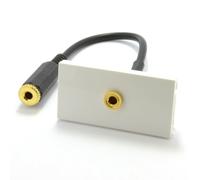 kenable Ready Made Faceplate Module 3.5mm Stereo Jack Panel Mount Stub 15cm