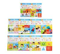 Ready Set Learn 10 Early Learning Wipe Clean Books (Colours & shapes, First Phonics, Letters, words & Numbers, Upper Case Letters, Lower Case Letters, Counting to Ten, Handwriting Practice & More...)