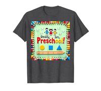 Ready, Set, Preschool! Colorful Learning Adventure Begins T-Shirt, Men, Dark Heather Grey, 4XL