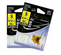 Ready Tied Hooks To Nylon 50cm sizes 6 8 10 12 Made Gold Corn Maggot Fishing Rigs (Va04- 2x10pcs 50cm Hook 8 Aji Kamatsu)